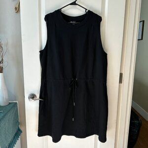 City Chic Tunic Tuesday Black Sleeveless Drawstring Waist Mini Dress XL NWT